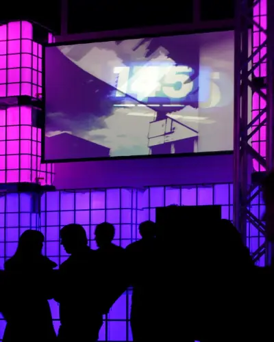 LED stage at a product launch