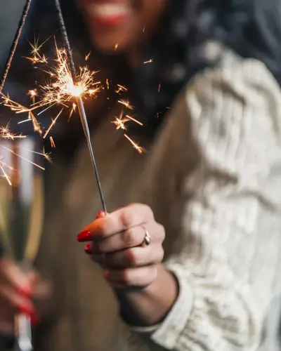 Sparklers at a year-end celebration