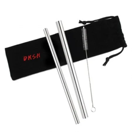 3-in-1 Stainless Steel Drinking Straw Canvas Set