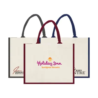 Colour Strip Laminated Canvas Bag